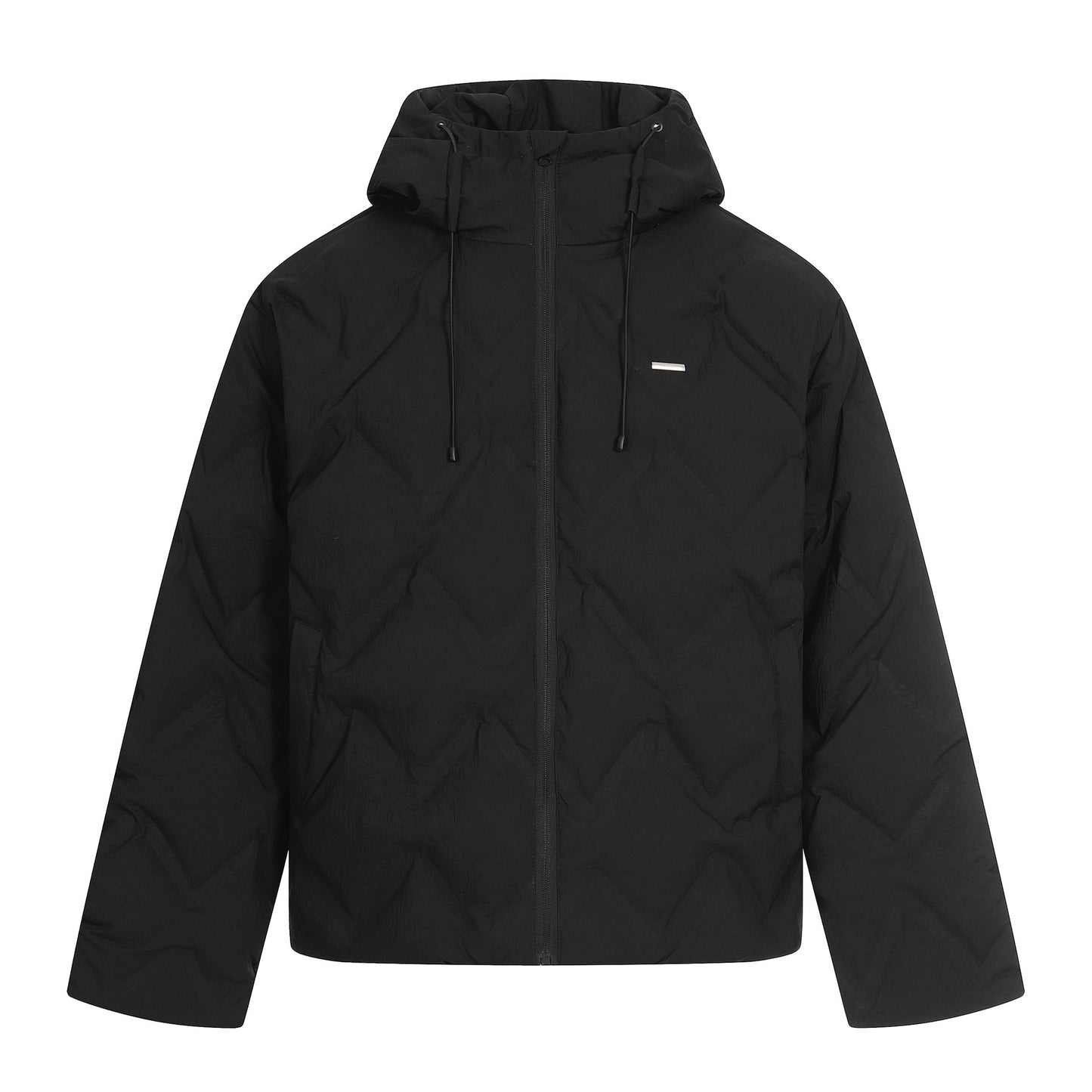 Plaid Hooded Down Jacket Unisex Loose Casual Coat