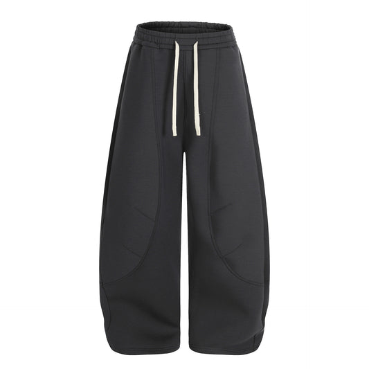 Vintage High-End Fall/Winter Drapey Solid Color Deconstructed Loose Wide-Leg Men's Knife-Edge Sweatpants