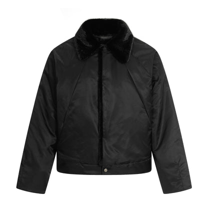 Faux Fur Collar Thicken Warm Short Coat for Commute