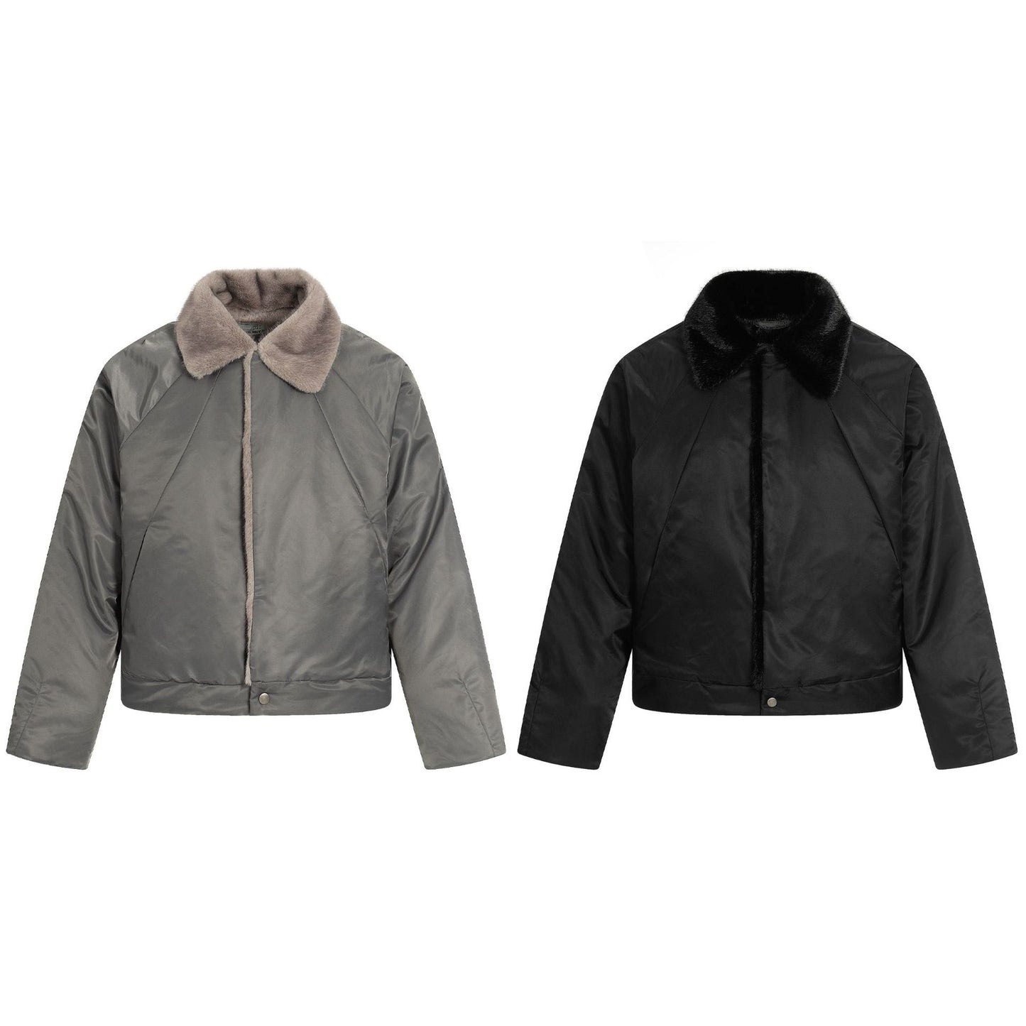 Faux Fur Collar Thicken Warm Short Coat for Commute