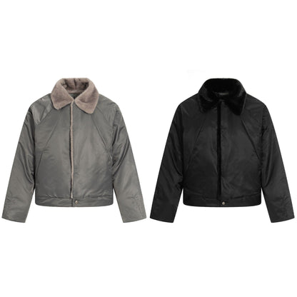 Faux Fur Collar Thicken Warm Short Coat for Commute