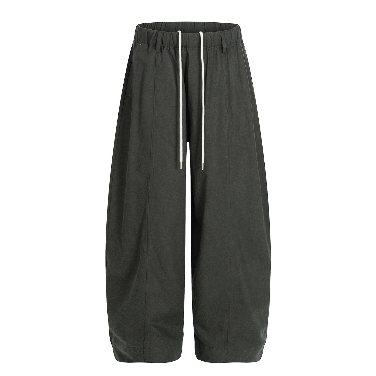 Retro Unisex  Solid Color Minimalist Design Men's Loose Knife-Tie Casual Pants