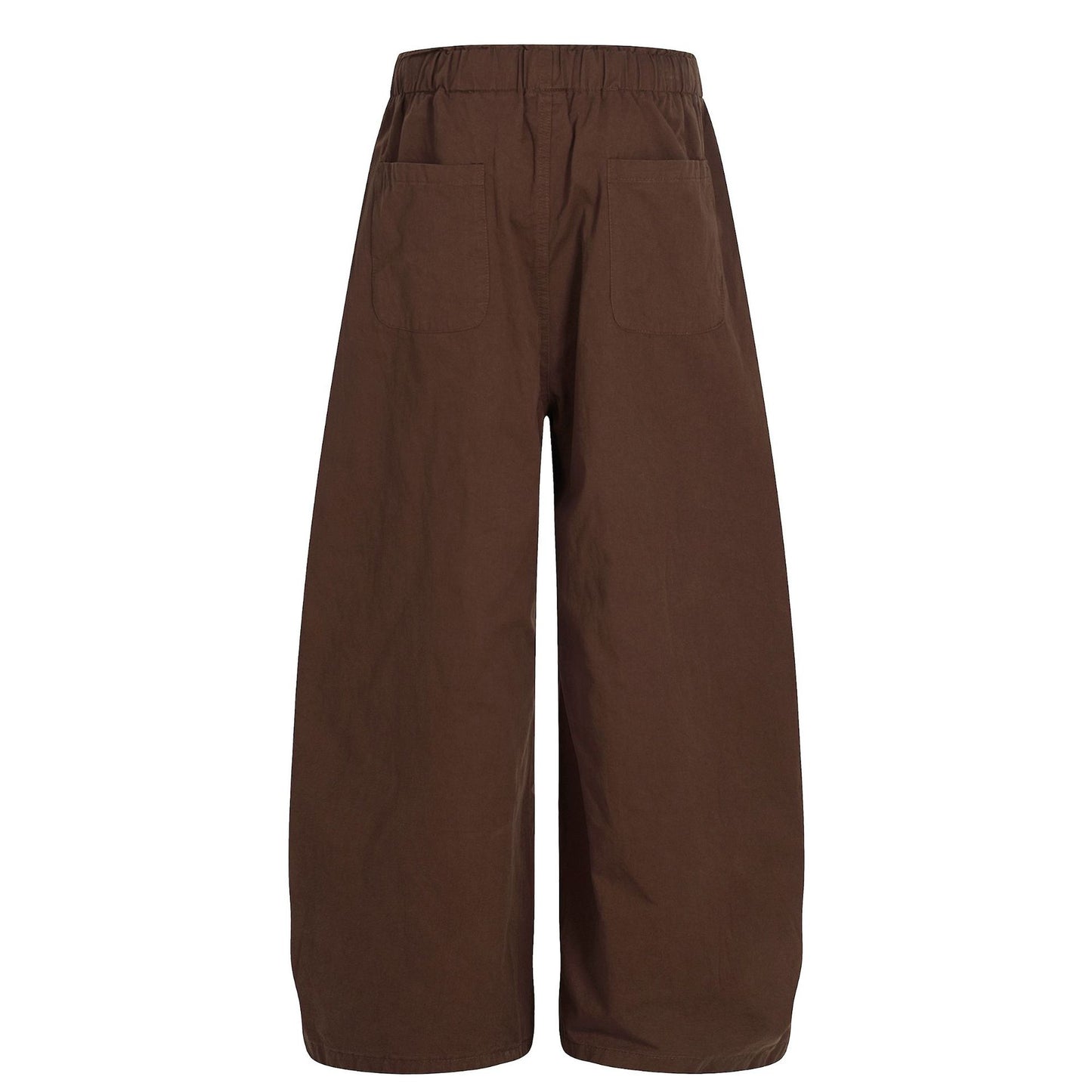 Retro Unisex Trendy Pleated Deconstructed Design Men's Loose Wide-Leg Solid Color Cargo Pants