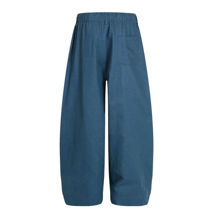 Retro Unisex  Solid Color Minimalist Design Men's Loose Knife-Tie Casual Pants