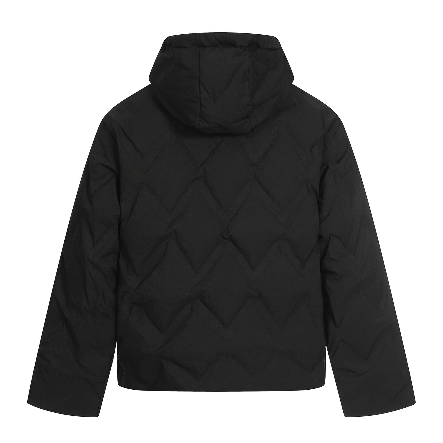 Plaid Hooded Down Jacket Unisex Loose Casual Coat