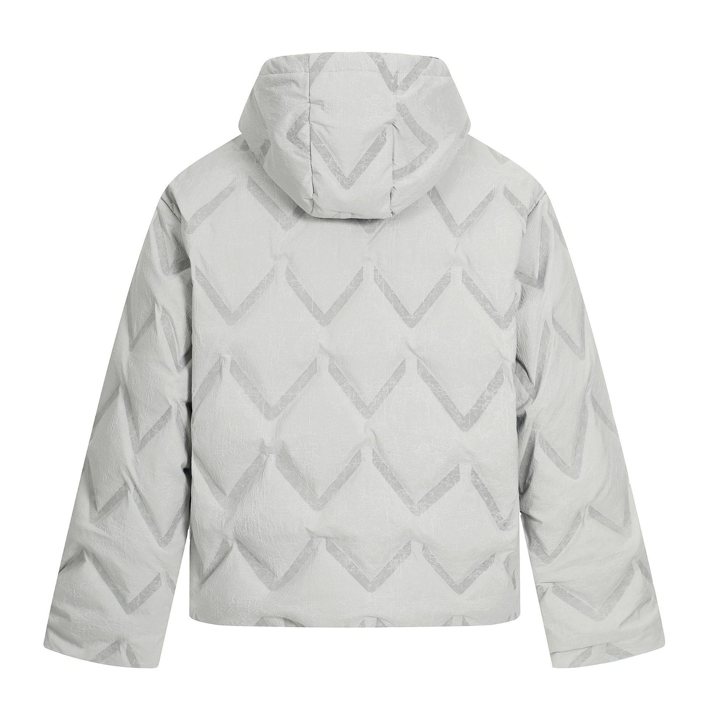 Plaid Hooded Down Jacket Unisex Loose Casual Coat