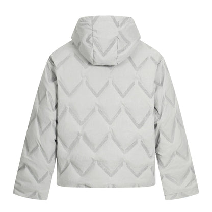 Plaid Hooded Down Jacket Unisex Loose Casual Coat