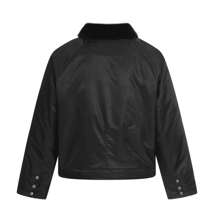 Faux Fur Collar Thicken Warm Short Coat for Commute