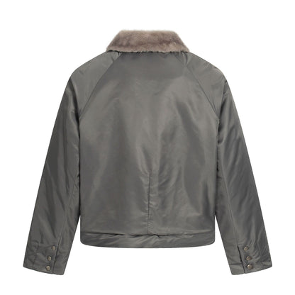 Faux Fur Collar Thicken Warm Short Coat for Commute