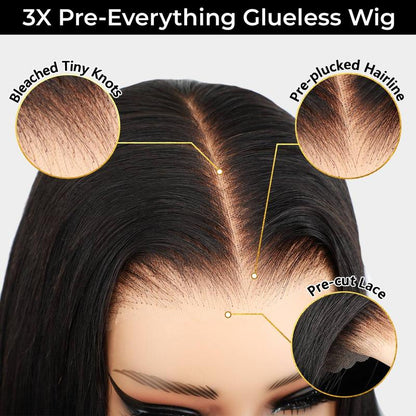 Sale Happening Now:70%OFF Pre-Cut Lace Kinky Straight 360 Full Lace Frontal Glueless Wig With Invisi Drawstring Pre Plucked Human Hair Wig